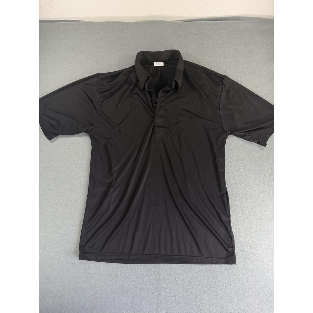 Collars & Co. Polo Shirt Mens 2XL Black Dress Collar Performance‎ Jersey Casual